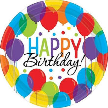 Amscan paper balloons party plates, pack of 60, multicolor