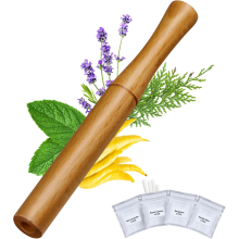 (A1)Aromatherapy Inhaler compatible with Essential Oil, Quit Smoking Inhaler Stick, Wooden Personal Diffuser compatible with Essential Oils