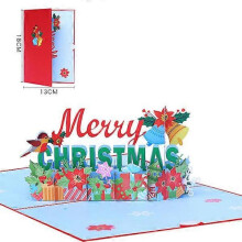 10pcs 3D Merry Christmas greeting cards wooden reindeer design