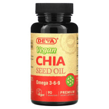 Deva, Premium Veganes Chiasamenöl, 90 Vegane Kapseln