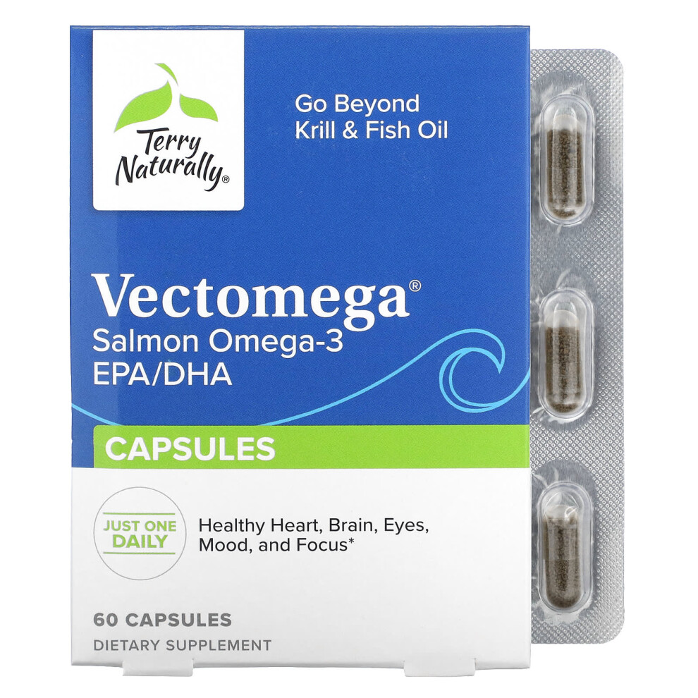 Terry Naturally Salmon Vectomega, Omega-3 Epa/Dha, 60 Capsules