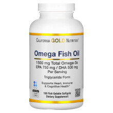 California Gold Nutrition, Norwegisches Omega-3 Fischöl, Natürliches Zitrone, 180 Weichkapseln