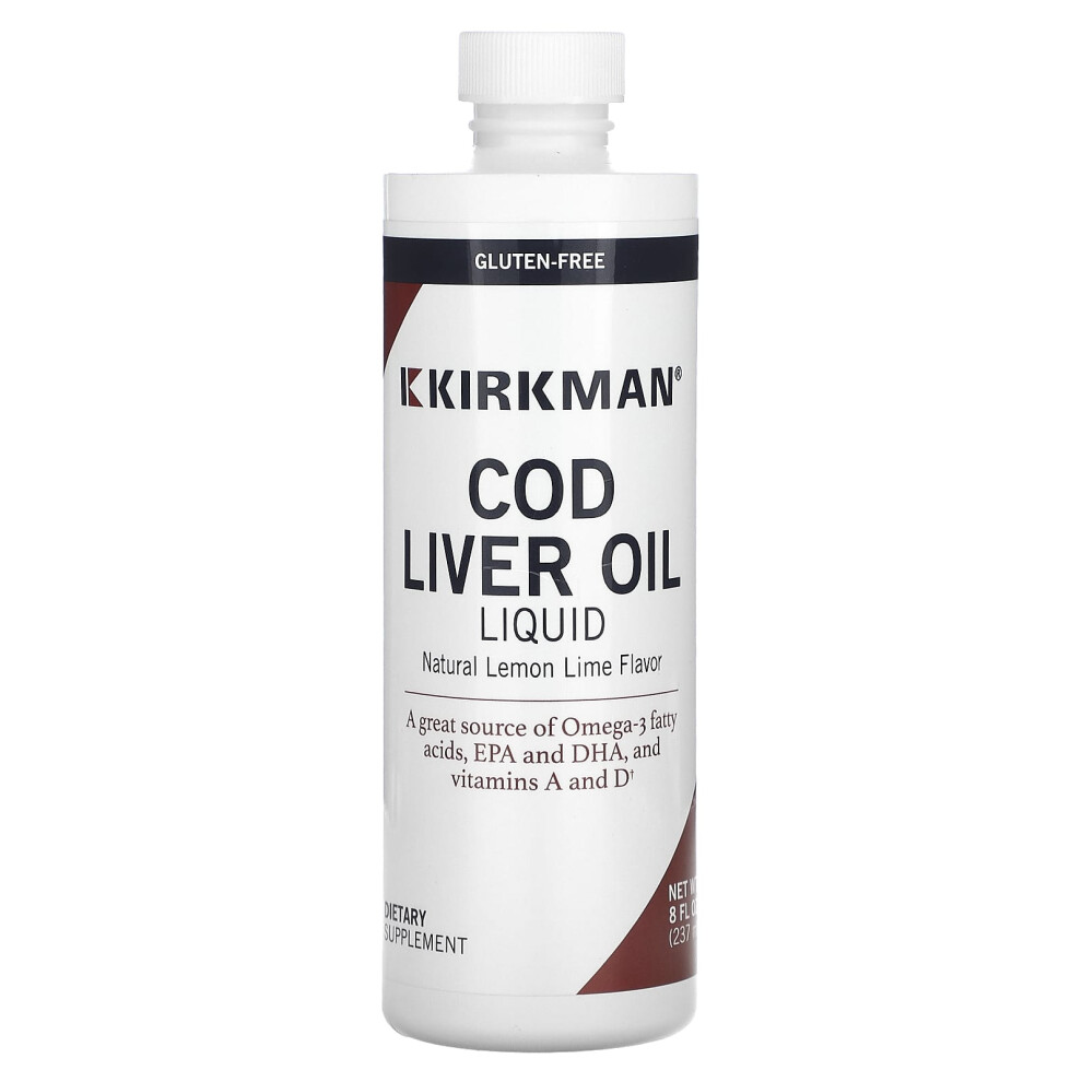 Kirkman Labs , Cod Liver Oil Liquid, Natural Lemon Lime, 8 Fl Oz (237 Ml)