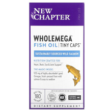 New Chapter, Wholemega Fischöl, Kleine Kapseln, 180 Weichkapseln