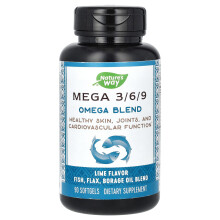 Nature's Way, Mega 3/6/9, Omega-Mischung, Limette, 90 Softgels