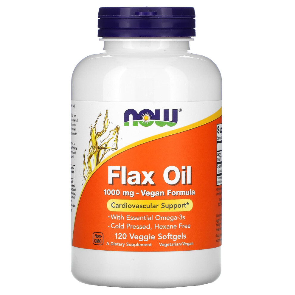 Now Foods , Flax Oil, 1,000 Mg, 120 Veggie Softgels