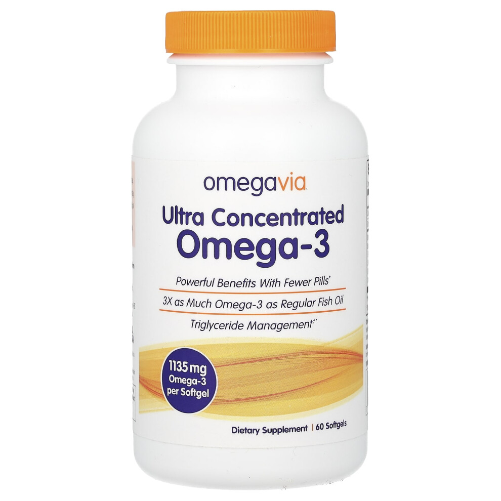 Omegavia , Ultra Concentrated Omega-3, 1,135 Mg, 60 Softgels
