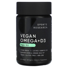 Sports Research, Veganes Omega + D3, 60 Veggie-Weichkapseln