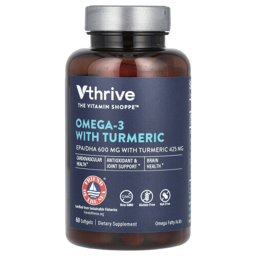 Vthrive, Omega-3 mit Kurkuma, 60 Weichkapseln