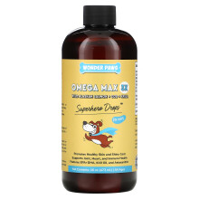 Wonder Paws, Superhero Tropfen Für Hunde, Omega Max 3X, Wildlachs aus Alaska + Kabeljau + Krill, Alle Altersstufen, 16 oz (473 ml)