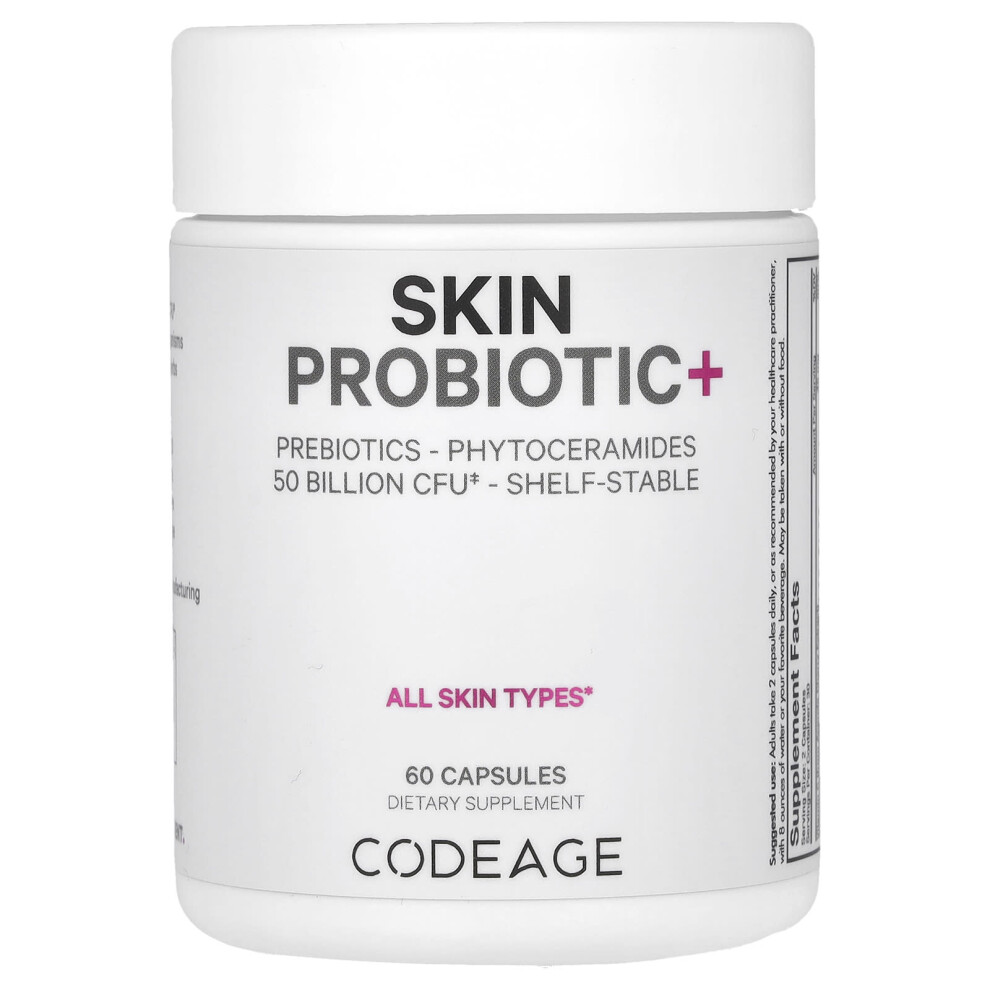 Codeage , Skin Probiotic+, 50 Billion Cfu, 60 Capsules
