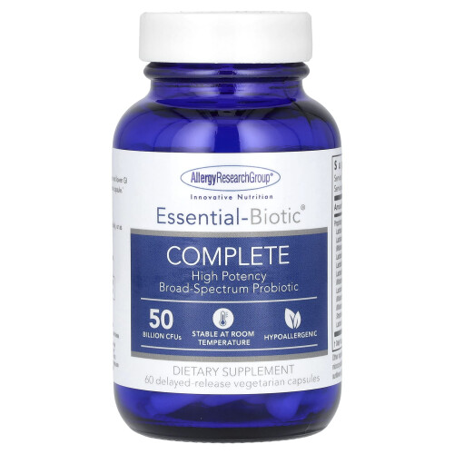 Allergy Research Group Allergy Research Group, Essential-Biotic Complete, 50 Billion CFUs, 60 Delayed-Release Vegetarian Capsules