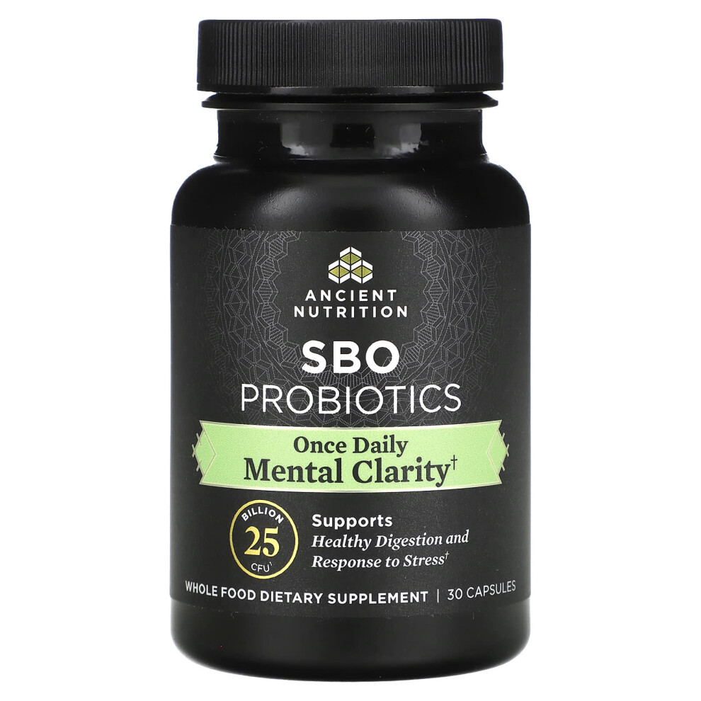 Ancient Nutrition , Sbo Probiotics, Mental Clarity, 25 Billion Cfu, 30 Capsules