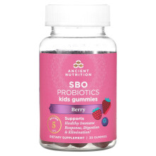 Ancient Nutrition, Enfants, Probiotiques SBO, Baies, 5 Milliards d'UFC, 30 Gommes