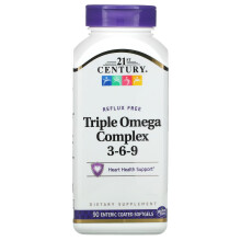 21st Century, Dreifach Omega Komplex 3-6-9, 90 Magensaftresistente Softgels