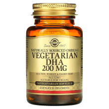 Solgar, Natürlich gewonnenes Omega-3, Vegetarisches DHA, 200 mg, 50 vegetarische Softgels