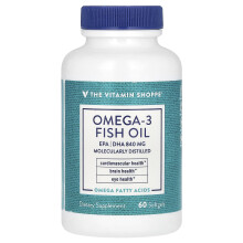 The Vitamin Shoppe, Omega-3 Fischöl, 60 Weichkapseln