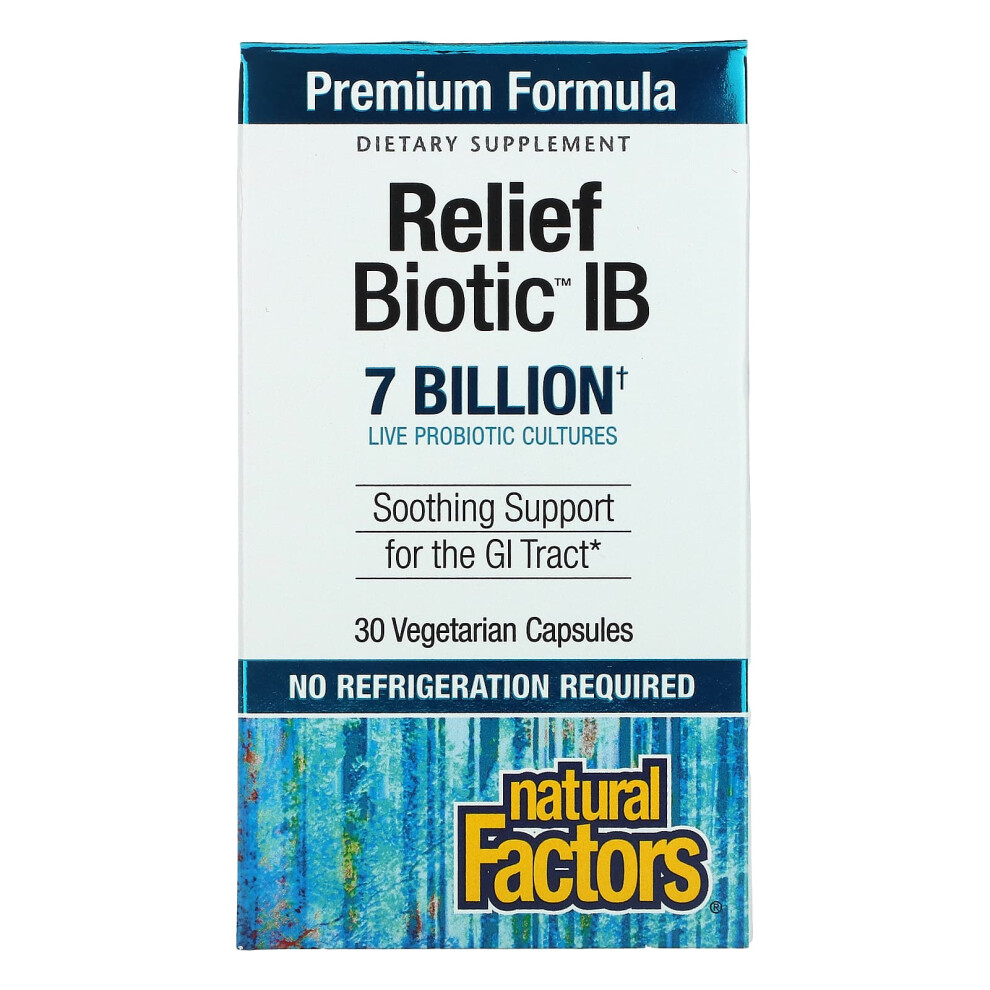 Natural Factors , Reliefbiotic Ib, 7 Billion, 30 Vegetarian Capsules