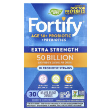 Nature's Way, Fortify, 50+ Probiotikum + Präbiotika, Extra Stärke, 50 Milliarden, 30 magensaftresistente Kapseln