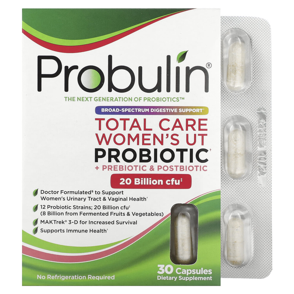Probulin , Total Care WomenâÃÃ´S Ut Probiotic, 20 Billion Cfu, 30 Capsules