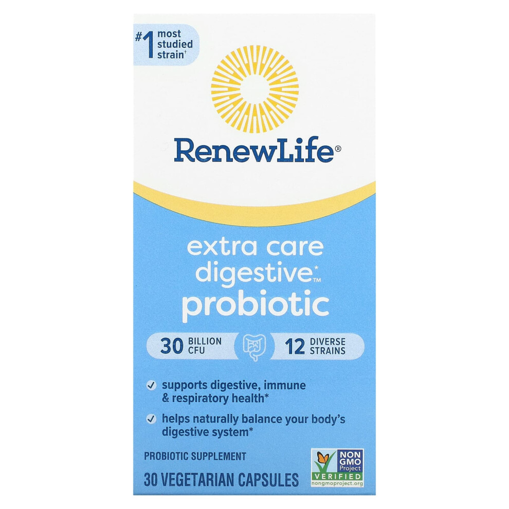 Renew Life , Extra Care Digestive Probiotic, 30 Billion Cfu, 30 Vegetarian Capsules