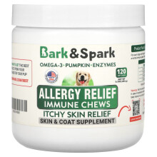 Bark&Spark, Allergie Linderung Immun Kauartikel, Juckreiz Linderung, Für Hunde, 120 Weiche Kauartikel, 9,3 Unzen (264 g)