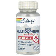 Solaray, Super Multidophilus Probiotikum, 30 Milliarden KBE, 60 Vegi-Kapseln (15 Milliarden KBE pro Kapsel)