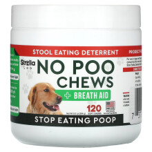 StrellaLab, No Poo Kausnacks, Für Hunde und Katzen, 120 Weiche Kausnacks, 9,3 Unzen (264 g)