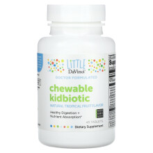 Little DaVinci, Kautabletten Kidbiotic, Tropische Früchte, 45 Tabletten