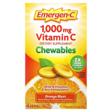 Emergen-C, Vitamine C à Croquer, Bouffée d'Orange, 1 000 mg, 40 Comprimés à Croquer (500 mg par Comprimé)