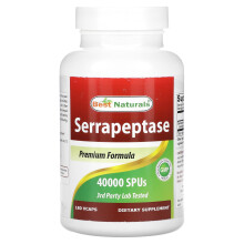 Best Naturals, Serrapeptase, 40.000 SPU, 180 VCAPS