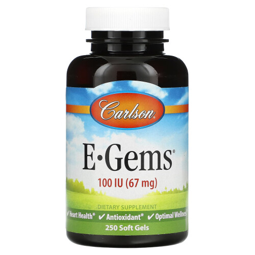 Carlson, E-Gems, 67 mg (100 UI), 250 Softgels