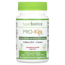 Hyperbiotics, PRO-Kids ENT, Senza Zucchero, Fragola Vaniglia, 3 Miliardi CFU, 45 Caramelle Gutturali
