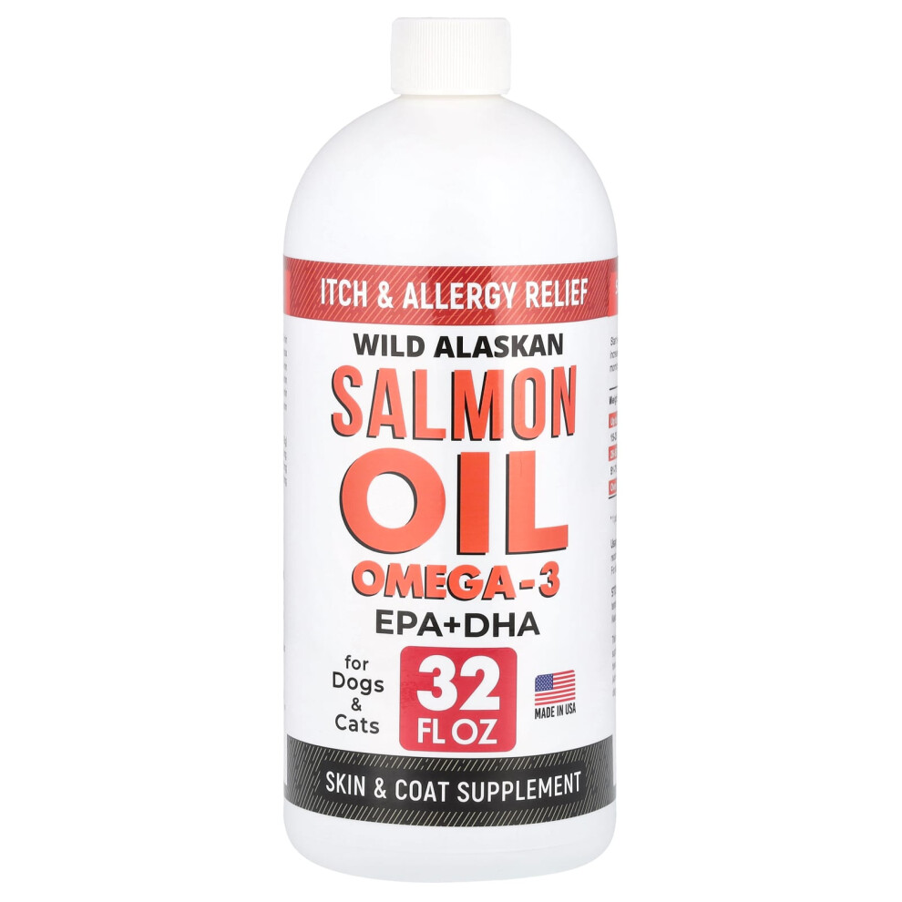 Strellalab Salmon Wild Alaskan Oil Omega-3, For Dogs & Cats, 32 Fl Oz