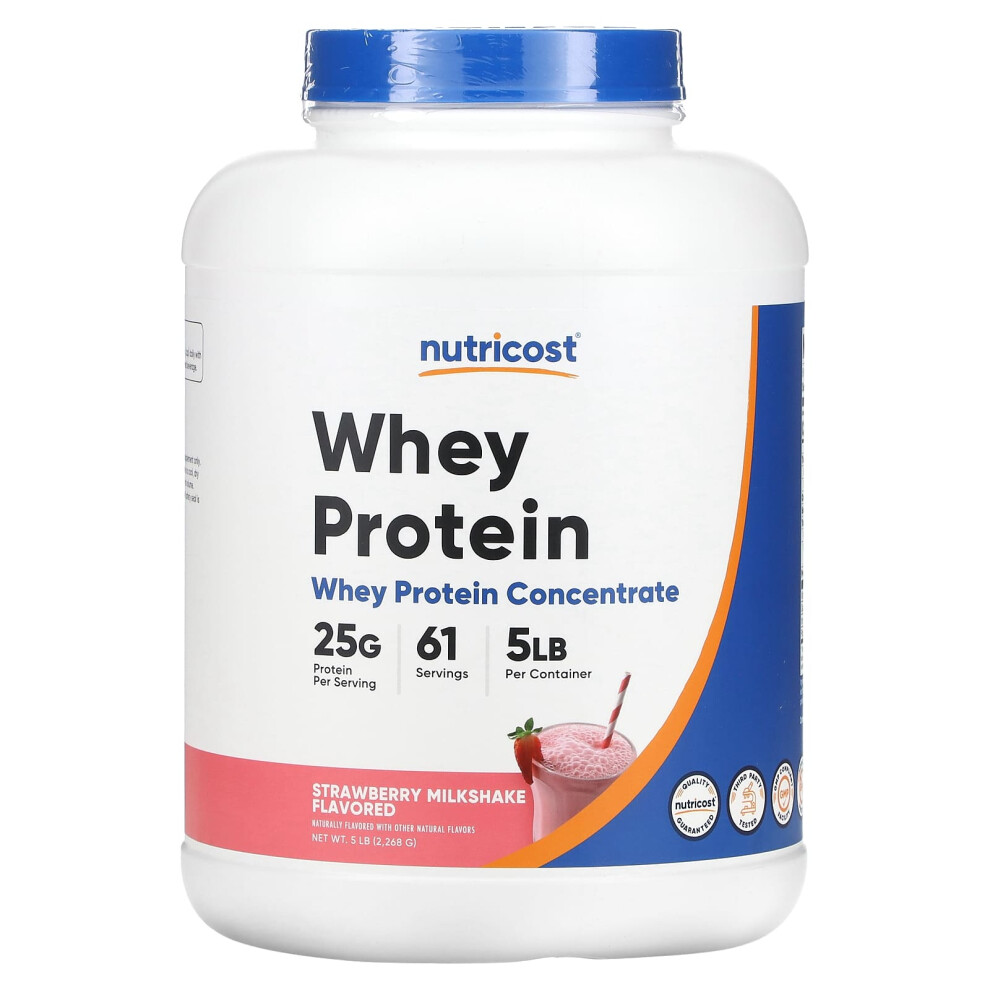 Nutricost , Whey Protein Concentrate, Strawberry Milkshake, 5 Lb (2,268 G)