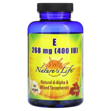 Nature's Life, Vitamine E, 268 mg (400 UI), 250 Softgels