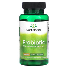 Swanson, Probiotique, 20 Milliards d'UFC, 60 Capsules Végétales