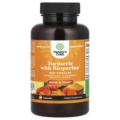 Nature's Craft, Curcuma Avec BioPerineÆ, 90 Gélules