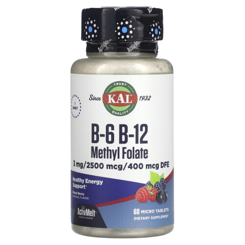 KAL, B-6 B-12 Methylfolat, Gemischte Beeren, 60 Mikro-Tabletten
