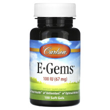 Carlson, E-Gems, 67 mg (100 IE), 100 Weichkapseln