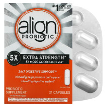 Align Probiotics, Soutien Digestif 24/7, Complément Probiotique, Force Extra, 21 Gélules