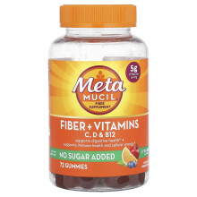Metamucil, Ballaststoffe + Vitamine, C, D & B12, Zitrusbeere, 72 Gummis