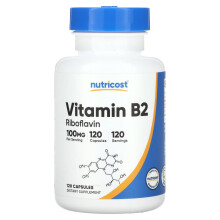 Nutricost, Vitamine B2, 100 mg, 120 Gélules