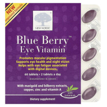 New Nordic, Blue Berry, Augen-Vitamin, 60 Tabletten