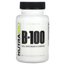 NutraBio, B-100, 90 Veggie Kapseln