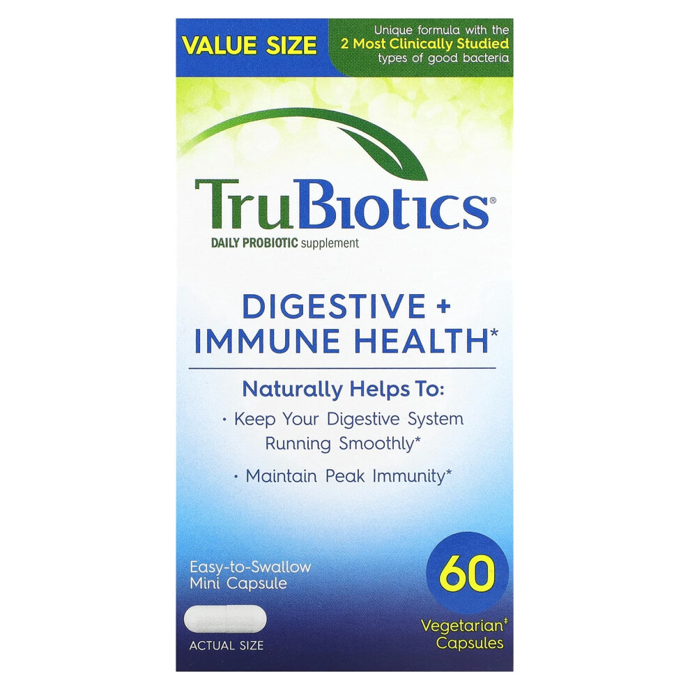 Trubiotics , Digestive + Immune Health, 60 Vegetarian Capsules