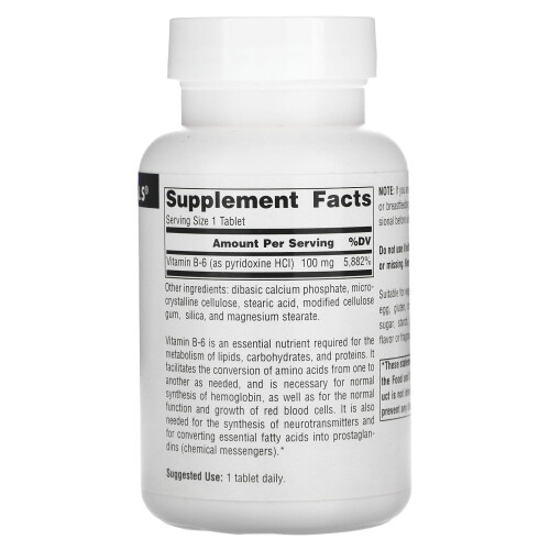 Source Naturals, B-6, 100 mg, 250 Comprimés 1