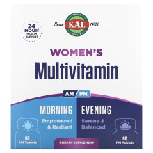 KAL, Frauen Multivitamin, Morgens & Abends, 2er Pack, 60 Tabletten je