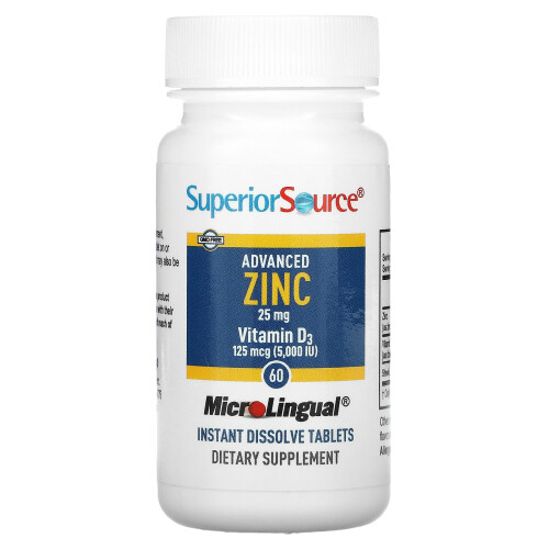 Superior Source, Advanced Zinc, Vitamin D3, 60 MicroLingual Instant Dissolve Tablets 1