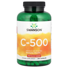 Swanson, C-500, Vitamine C avec Églantier, 500 mg, 250 Capsules